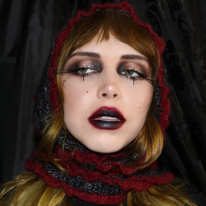 Faerie Scarf - Blue Black/Red