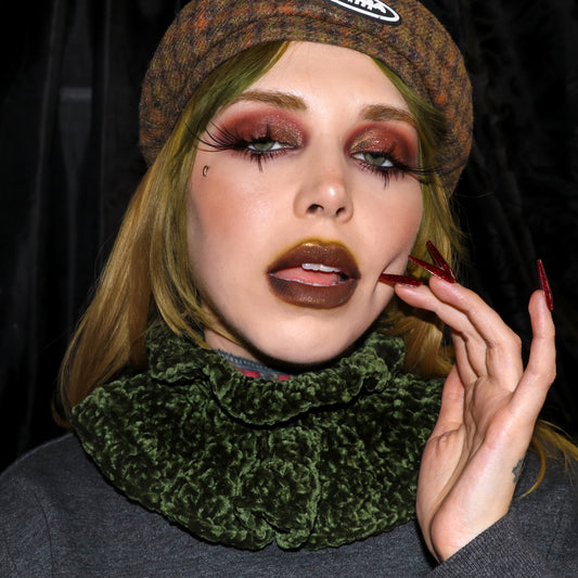 Rennaissance Ruffle- Green Velour