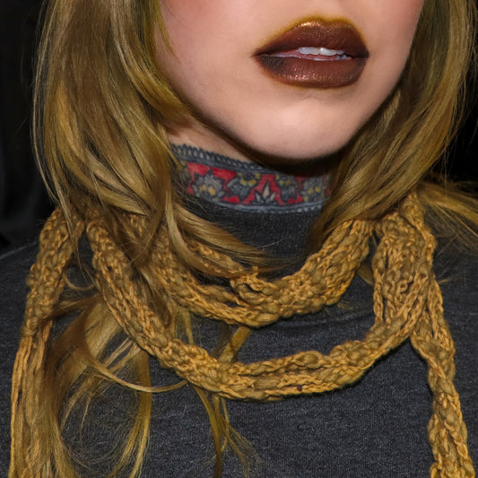 Grunge Skinny Scarf - Yellow