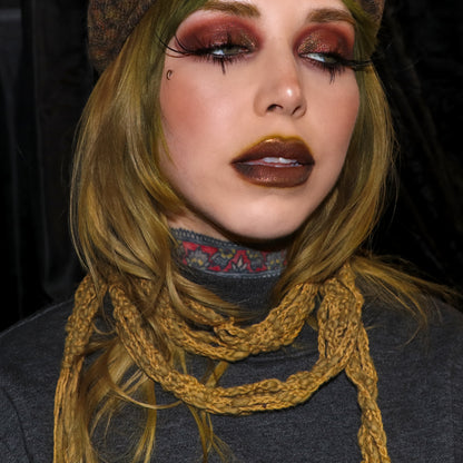 Grunge Skinny Scarf - Yellow