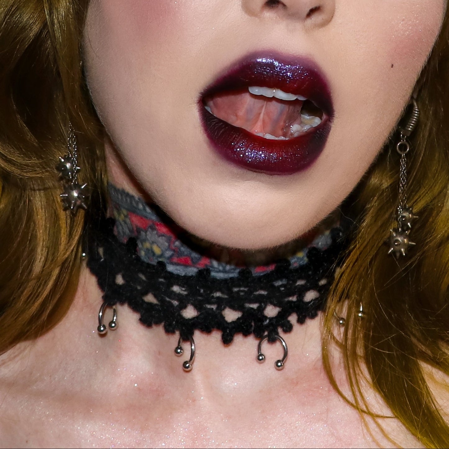 Gothic Victorian Lace Choker- black/silver