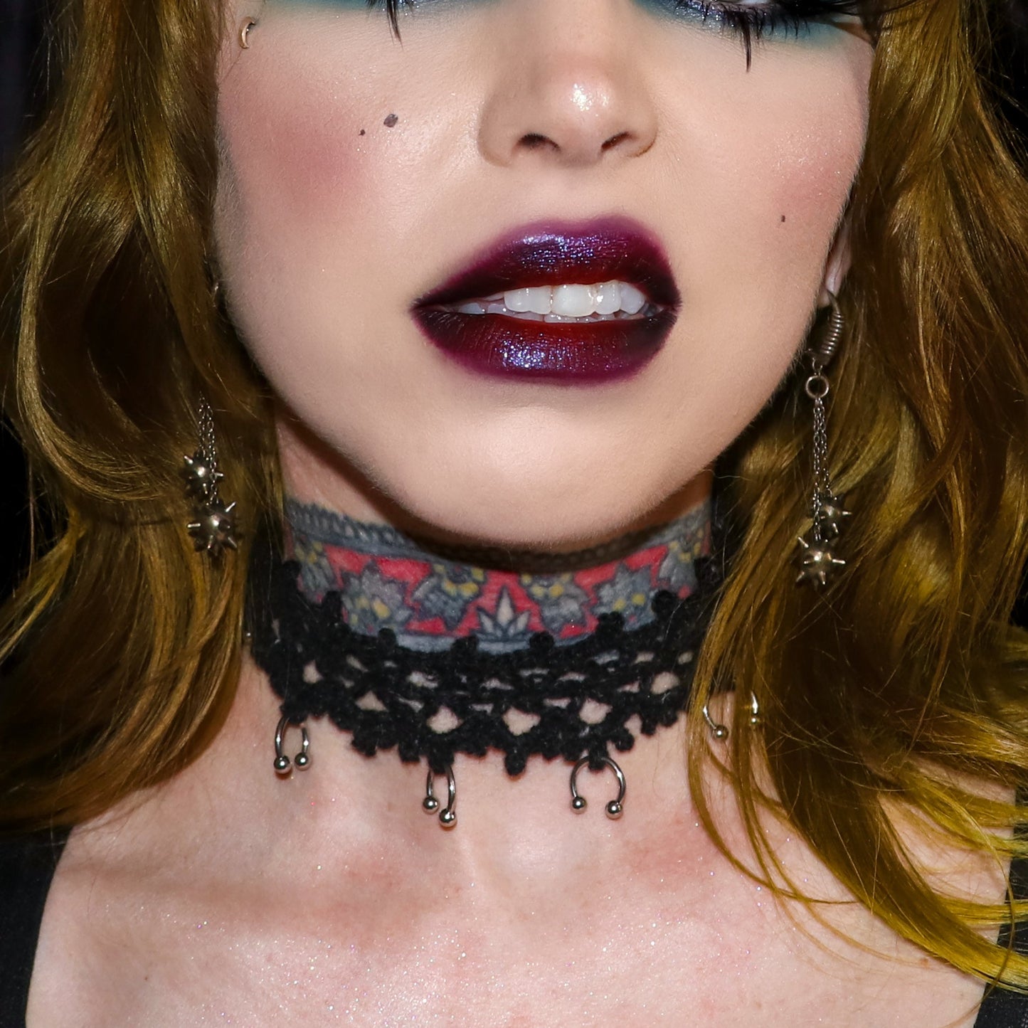 Gothic Victorian Lace Choker- black/silver